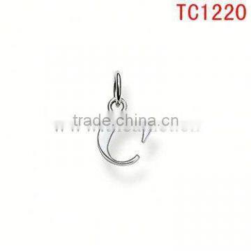 TC1220 new product for 2013 pendant&charm sliver alphabet C pendant wholesale