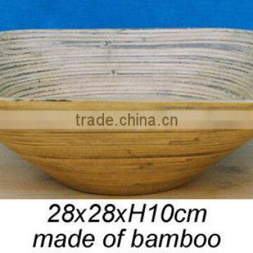 square laminated bamboo bowl