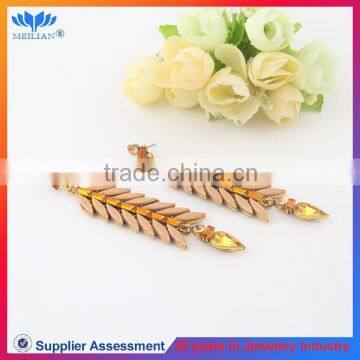 Wholesale crystal inset gold Wheat shaped earrings for women