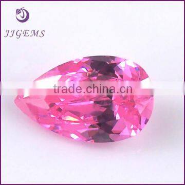 high quality pink pear shape synthetic cz cubic zirconia wholesale