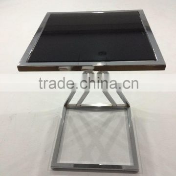 Modern Black Metal Glass Coffee Table