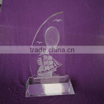 Customized acrylic imitation crystal ship trophy