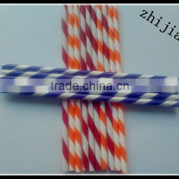 Plastic striped acrylic straws of drinking