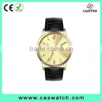 Fancy round classic gold stainless steel band watchs men imported movement senior mens watches