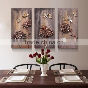 3d Oil Painting On Canvas with butterflies that flutters with rust process home decor resin relief painting