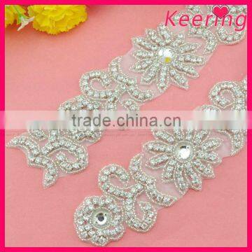 Wholesale bridal flower rhinestone trimming for headband WRA-627