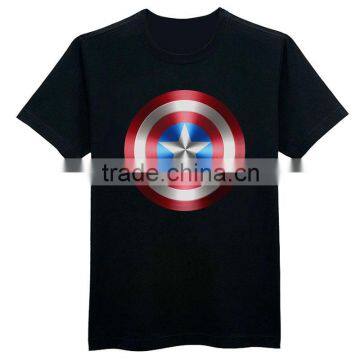 Custom Made Captain America Print 100% Cotton T-shirts O-neck Printed Men