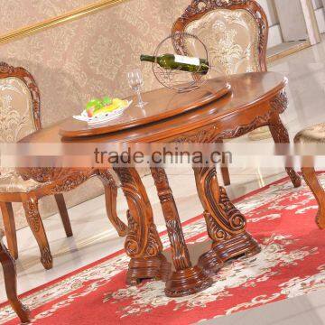 Chinese antique solid wood 8 seater round table dining in brown