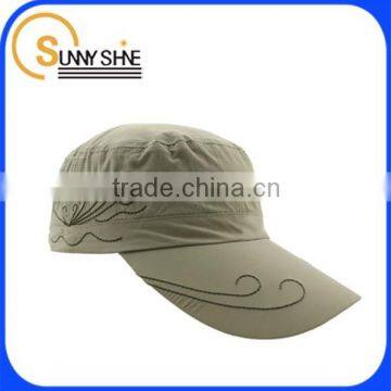 Sunny shine 2014 fashion custom long bill flat embroidery baseball cap