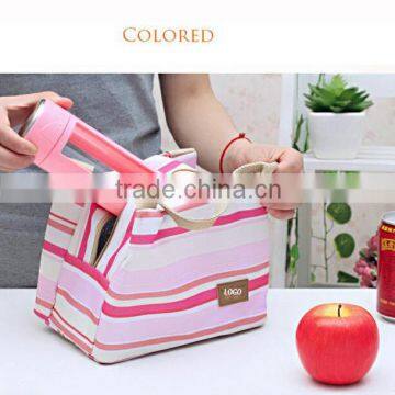 Cooler Bag With Stripe for Picnic Insulated Cooler Bag for Food and Fruit photo-2
