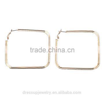 Fashion & Cheap Jewelry South Africa style gold plating large square circular corner hoop earrings