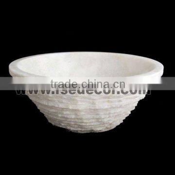 White Round Marble Stone WC mesa lavabo(FSE-STS-031M)