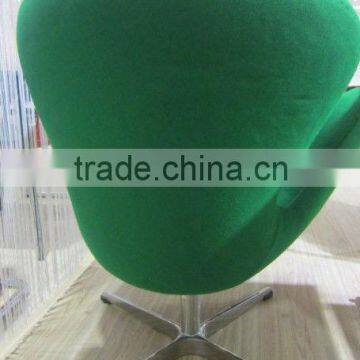 Green Fabric Fiberglass Wool Swan Chair by Arne Jacobsen H-378B