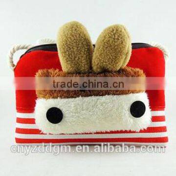 Lovely Girls' Handmade Animal Plush Small Charms Bags/plush animal bag with string