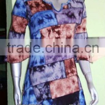 cotton jersey dress with jersey otton jersey tiedye patch dress price 610rs $7.43