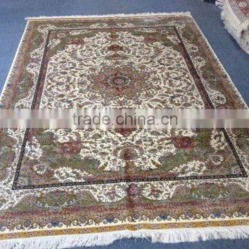 top quality hand knotted silk carpet double knots 6x9ft