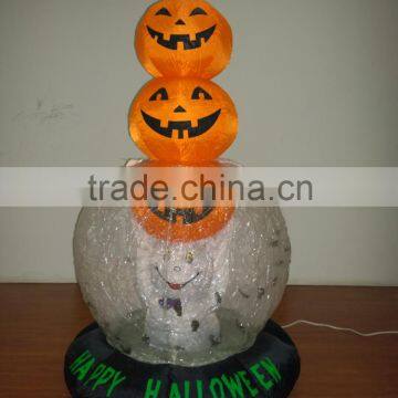 DJ-XT-52 Haunted Inflatable Halloween With Ghost Raise Three Pumpkins for Commercial Use photo-2