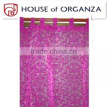 2014 New Design Flocking Organza for Curtains