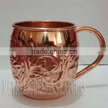 Exclusive Embossed FDA approved Copper Moscow Mule Drinking Mug