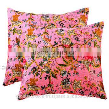 Indian Pillow Case Kantha work Floral Ethnic Cushion Cover