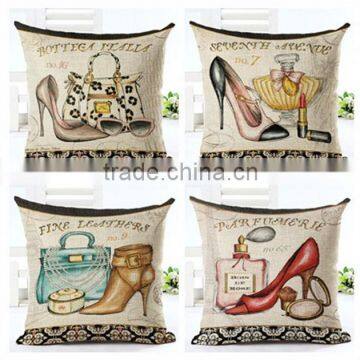 Cotton Linen 3D Print Cushion Cover Car Pillow Home Decoration Pillowcase for Office Sofa