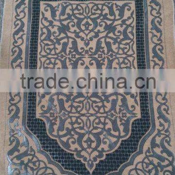 China poly/cotton woven Muslim prayer rug mat with lower price