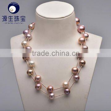 genuine natural real baroque pearl necklace multi colored