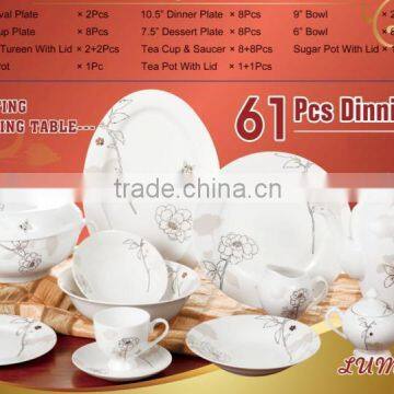 India pakistan pattern 60pcs 61pcs 72pcs A B grade royal fine porcelain ceramic dishes & plates