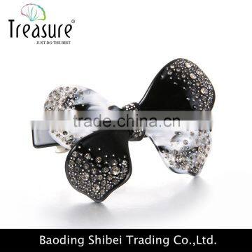 fashion jewelry wholesale bowknot acrylic child hair cilp diamond hair accessory