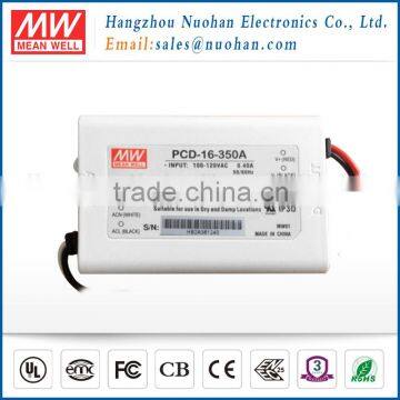 Meanwell 16W 350mA AC phase-cut dimming led driver/16W Single Output AC Dimmable LED Power Supply /16w led driver