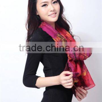 100% Polyester Printing All March Long Scarf/Shawl