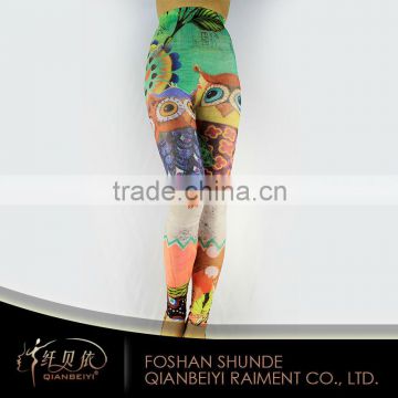 Fashion owl print china sock manufacturer women yoga jogger leggings