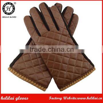 Men Winter Classical Leather Back and Wool Palm Fake Leather Winter Gloves