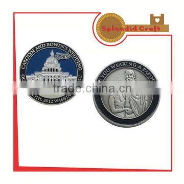 Plating antique silver challenge coins
