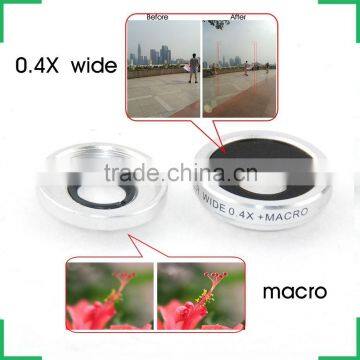 Universal Clip-on Lens 2 in 1 Wide Angle+Macro Camera Lens for iPhone 4 4S 5 5S 6 6 plus