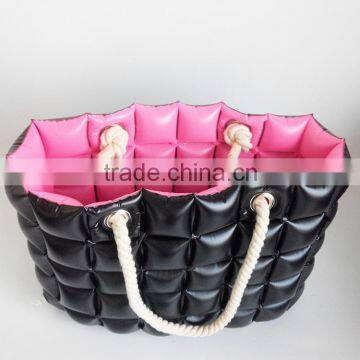 black and pink portable waterproof plastic inflatable bubble beach bag