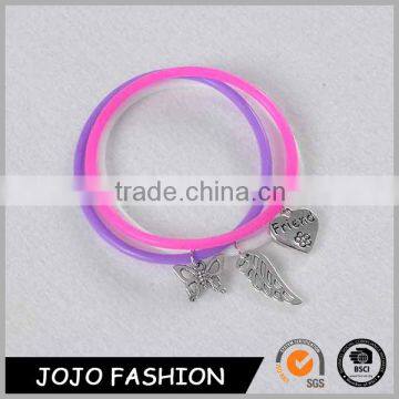 Personalized Silicone Bracelet Cheap Multi Color With Pendant Custom Silicone Bracelet