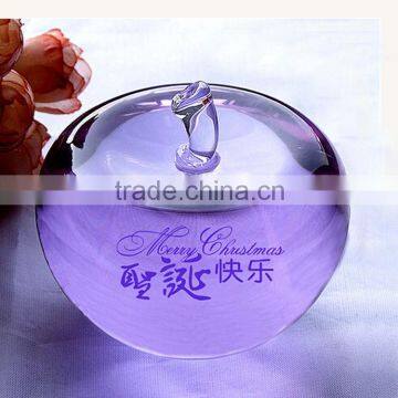 Color Christmas Decorations Crystal Glass Apple Gift photo-6