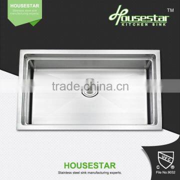 R10-7845 Kitchen equipments for restaurant Satin surface undermount single handmade kitchen sink