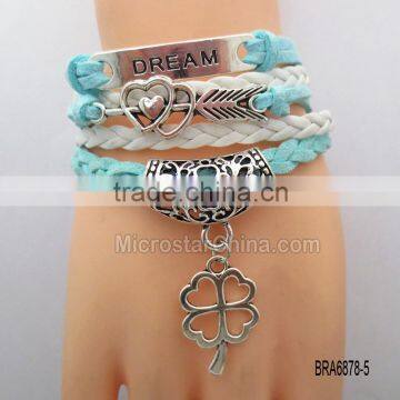 Wholesale 2016 Gift Charm Cute Best Friend Handcuffs Design Woven Bangle Karma Infinity Bracelet photo-5