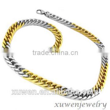 two tone stainless steel 14k gold plated chain