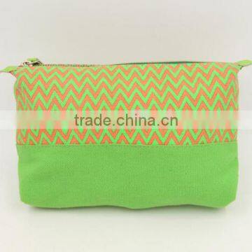 Manufactures Canvas Wave Pattern Cosmetic Bag Personalized Cosmetic Bags