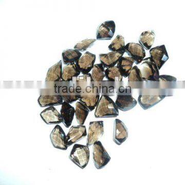 Smoky Fancy Checker Cut Loose Gem Stone