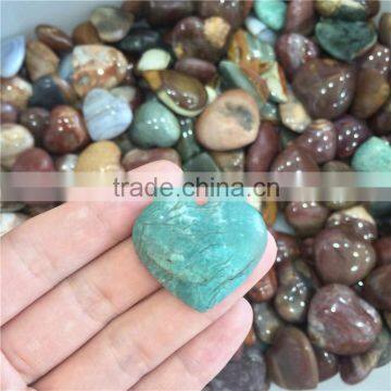 Natural Ocean Jasper Heart Shaped Stone Pendant Loose Gemstones photo-4