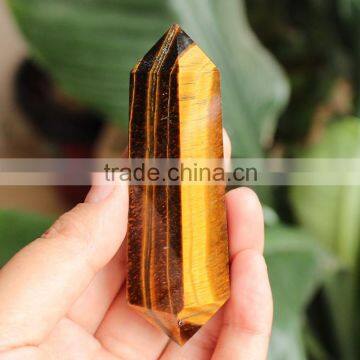 Natural yellow tiger eye crystals healing stones point