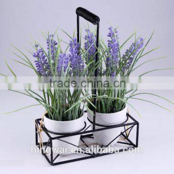 Artificial Flower Plastic Lavender Wreath photo-3