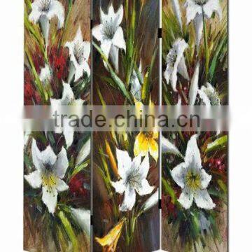 painted canvas room divider folding screen