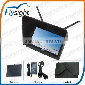 C653 Flysight black pearl diversity 7'' monitor RC801 with built-in 5.8g av receiver and battery for dji phantom