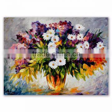 Handmade Daisies Flower Oil Painting on Canvas