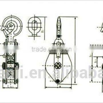 high quality wire rope pulley block with hook